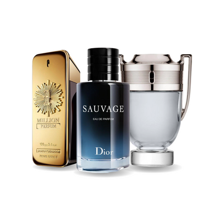 Kombination av 3 dofter - 1 Million Parfum från Paco Rabanne, Sauvage från Dior och Invictus från Paco Rabanne [100 ml vardera]